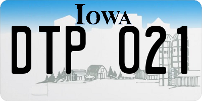 IA license plate DTP021