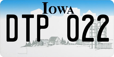 IA license plate DTP022