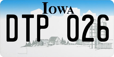 IA license plate DTP026
