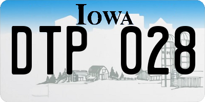 IA license plate DTP028