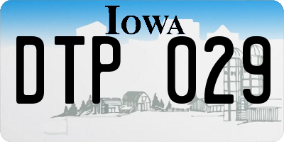 IA license plate DTP029