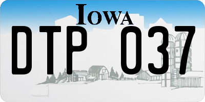 IA license plate DTP037
