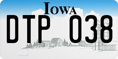 IA license plate DTP038