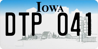 IA license plate DTP041