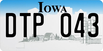 IA license plate DTP043