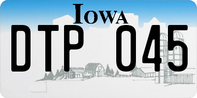 IA license plate DTP045