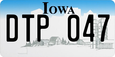 IA license plate DTP047