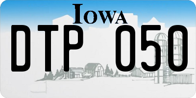 IA license plate DTP050