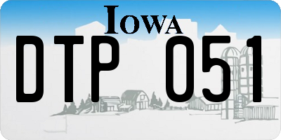 IA license plate DTP051