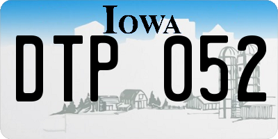 IA license plate DTP052
