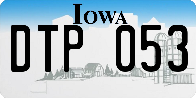IA license plate DTP053
