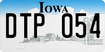 IA license plate DTP054