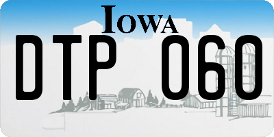 IA license plate DTP060