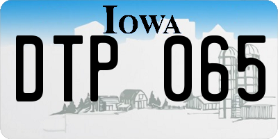 IA license plate DTP065