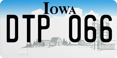 IA license plate DTP066