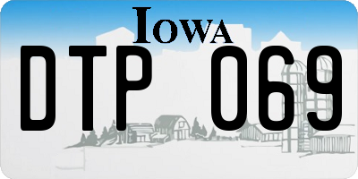 IA license plate DTP069
