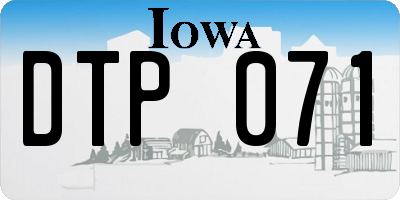 IA license plate DTP071