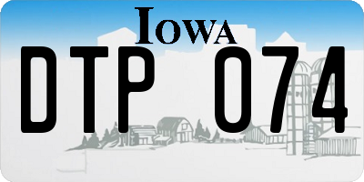 IA license plate DTP074
