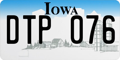 IA license plate DTP076