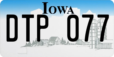 IA license plate DTP077