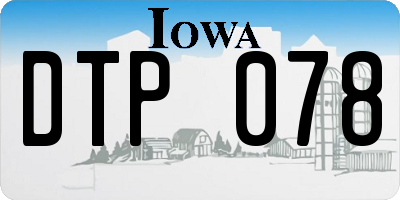 IA license plate DTP078