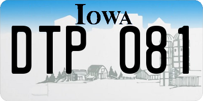 IA license plate DTP081
