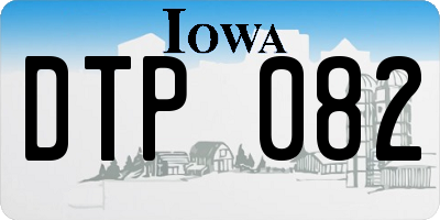 IA license plate DTP082