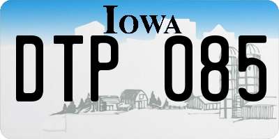 IA license plate DTP085