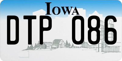 IA license plate DTP086