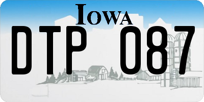 IA license plate DTP087