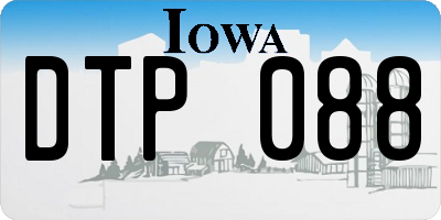 IA license plate DTP088