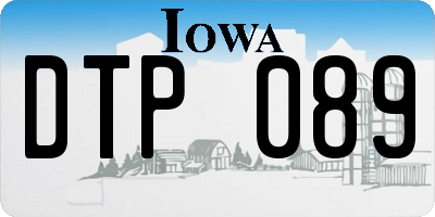 IA license plate DTP089