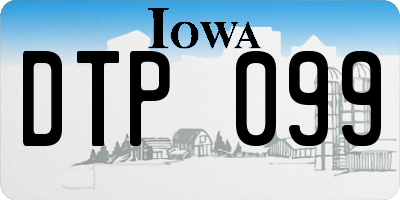 IA license plate DTP099