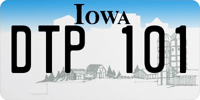 IA license plate DTP101