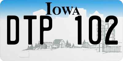 IA license plate DTP102