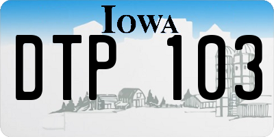 IA license plate DTP103