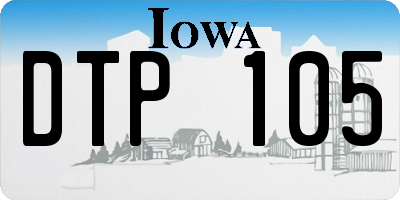 IA license plate DTP105
