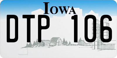 IA license plate DTP106