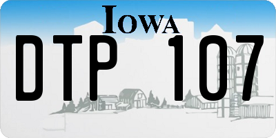 IA license plate DTP107