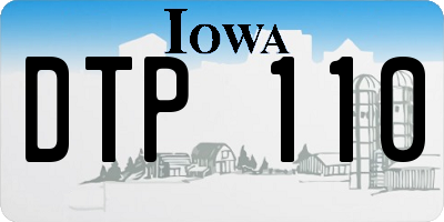 IA license plate DTP110