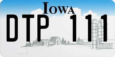 IA license plate DTP111