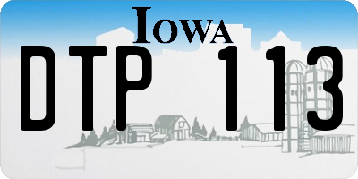 IA license plate DTP113