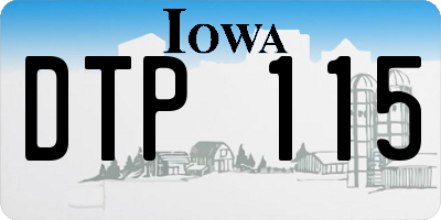 IA license plate DTP115