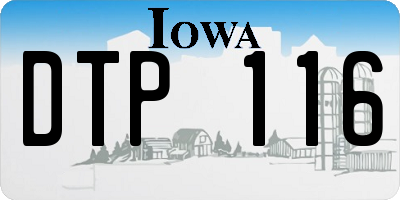 IA license plate DTP116