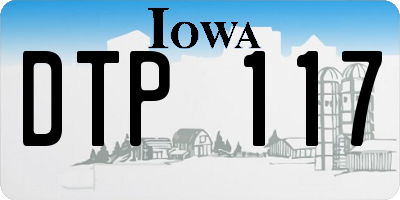 IA license plate DTP117