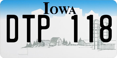 IA license plate DTP118