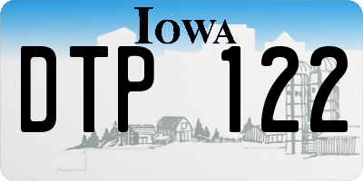 IA license plate DTP122