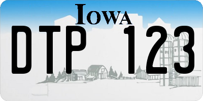 IA license plate DTP123