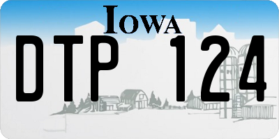 IA license plate DTP124