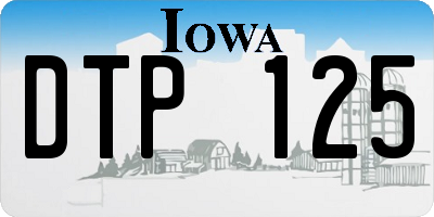 IA license plate DTP125